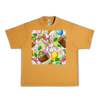 Peanut Butter Easter Hamper With Bunny Seamless Pattern Urban Heavy Tee - BundleAndBundleShop