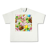 Pistachio Easter Hamper With Bunny Seamless Pattern Urban Heavy Tee - BundleAndBundleShop