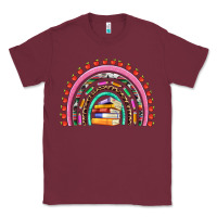 Burgundy teacher pen apple books rainbow Classic Tee - Artiststas
