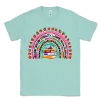 Teacher Pen Apple Books Rainbow Classic Tee | Teevron