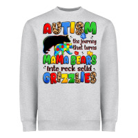 Heather Grey autism the journey that turns mama bears Heavyweight Sweatshirt - JahusDesignShop