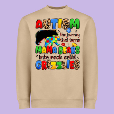 Autism The Journey That Turns Mama Bears Heavyweight Sweatshirt Designed By Jahusdesignshop