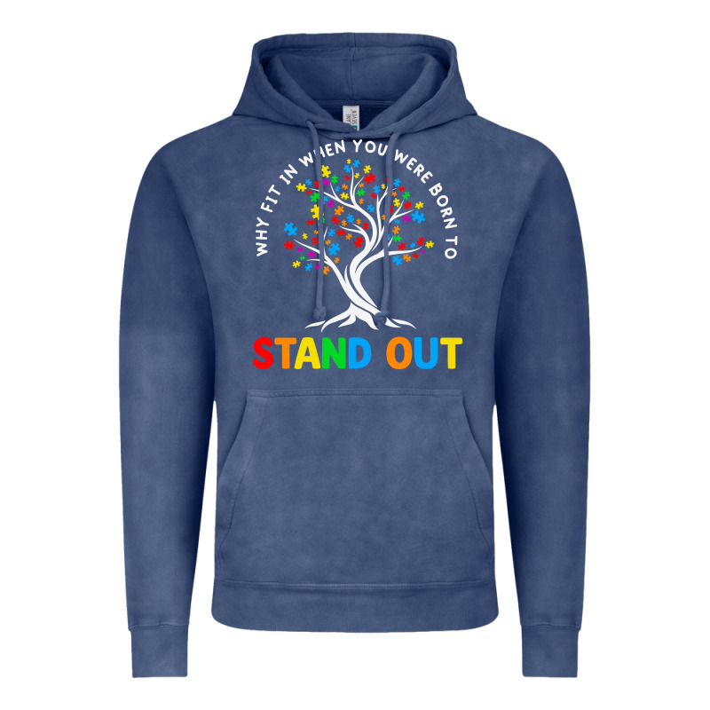 Why Fit In Autism Awareness Vintage Hoodie by CowhideDigitalArt | Teevron