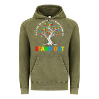 Vintage Olive Why Fit In Autism Awareness Vintage Hoodie - CowhideDigitalArt