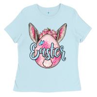 Baby Blue Easter egg Ladies Tee - OliviaCreatesArt