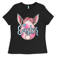 Black Easter egg Ladies Tee - OliviaCreatesArt