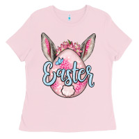 Bubblegum Pink Easter egg Ladies Tee - OliviaCreatesArt