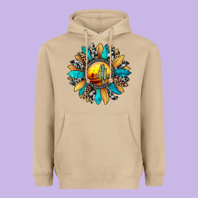 Sunset Sunflower Heavyweight Hoodie Designed By Jahusdesignshop