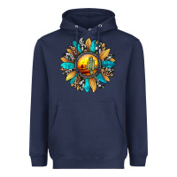 Navy sunset sunflower Heavyweight Hoodie - JahusDesignShop