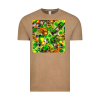 Vintage Coffee St. Patrick's Donkey With Shamrock Seamless Vintage Tee - FaDigitalArtStudio