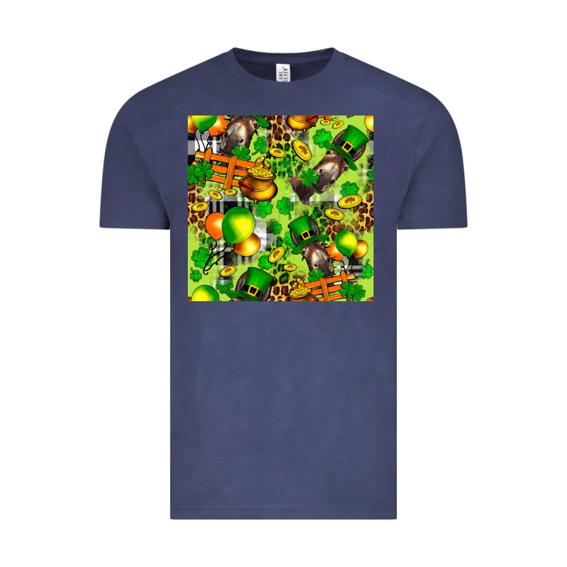 St. Patrick's Donkey With Shamrock Seamless Vintage Tee by FaDigitalArtStudio | Teevron