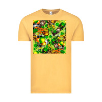 Vintage Mustard St. Patrick's Donkey With Shamrock Seamless Vintage Tee - FaDigitalArtStudio