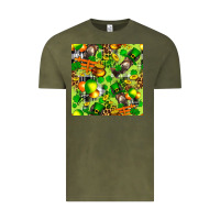 Vintage Olive St. Patrick's Donkey With Shamrock Seamless Vintage Tee - FaDigitalArtStudio