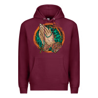 Burgundy god bless you Premium Hoodie - RacoonDesign