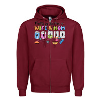 Burgundy battery life of a wife & mom Zipper Hoodie - JahusDesignShop