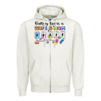 Oatmeal Heather battery life of a wife & mom Zipper Hoodie - JahusDesignShop