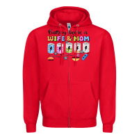 Red battery life of a wife & mom Zipper Hoodie - JahusDesignShop