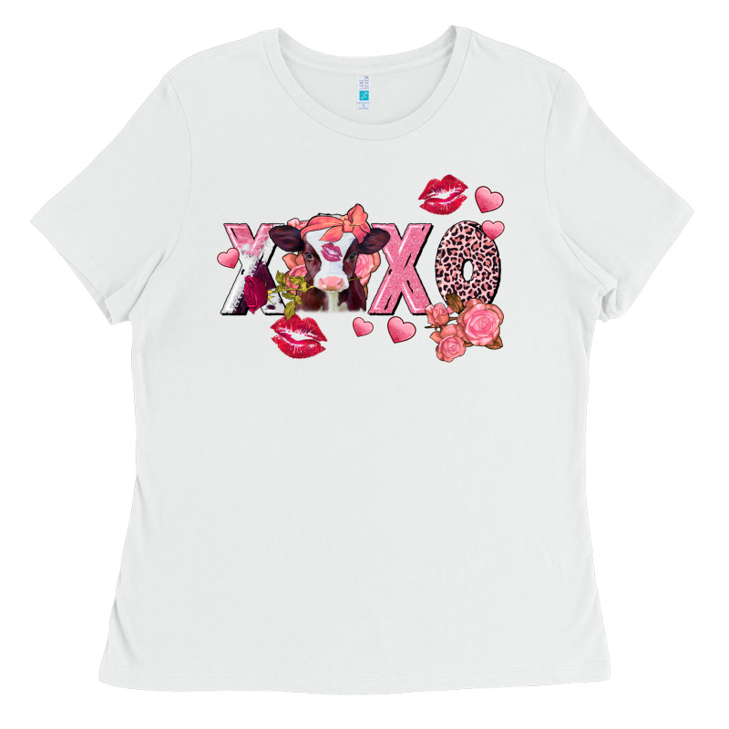 Xoxo Baby Cow Valentine's Day Ladies Tee by FaDigitalArtStudio | Teevron