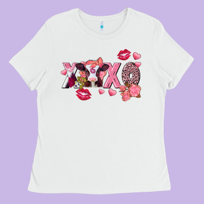 Xoxo Baby Cow Valentine's Day Ladies Tee Designed By Fadigitalartstudio