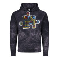 Cloud Black Autism Puzzle Piece Words Autistic Vintage Hoodie - CowhideDigitalArt