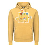 Vintage Mustard Autism Puzzle Piece Words Autistic Vintage Hoodie - CowhideDigitalArt