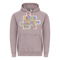 Vintage Zinc Autism Puzzle Piece Words Autistic Vintage Hoodie - CowhideDigitalArt