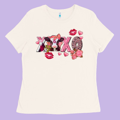 Xoxo Baby Cow Valentine's Day Ladies Tee Designed By Fadigitalartstudio