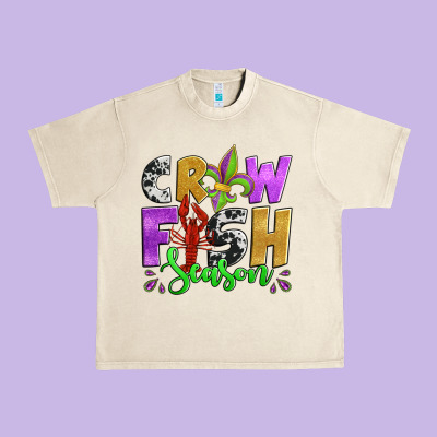 Crawfish Season Mardi Gras Carnival Fleur De Lis Urban Heavy Tee Designed By Jasminsmagicworld