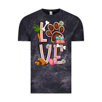 Cloud Black Tie dye easter love dog paw Vintage Tee - BundleAndBundleShop