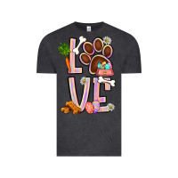 Vintage Black Tie dye easter love dog paw Vintage Tee - BundleAndBundleShop