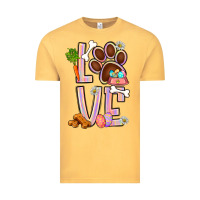 Vintage Mustard Tie dye easter love dog paw Vintage Tee - BundleAndBundleShop