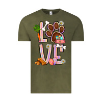 Vintage Olive Tie dye easter love dog paw Vintage Tee - BundleAndBundleShop