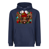 Navy highland cow christmas Heavyweight Hoodie - JahusDesignShop