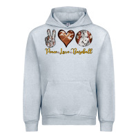 Heather Grey peace love baseball Urban Hoodie - RanaPortraitStore