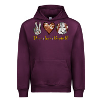 Mauve Wine peace love baseball Urban Hoodie - RanaPortraitStore