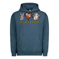 Pigment Midnight Navy peace love baseball Urban Hoodie - RanaPortraitStore