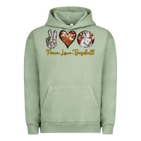 Pigment Oil Green peace love baseball Urban Hoodie - RanaPortraitStore