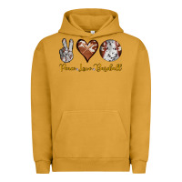 Pigment Peanut Butter peace love baseball Urban Hoodie - RanaPortraitStore