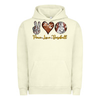 Pigment Pistachio peace love baseball Urban Hoodie - RanaPortraitStore