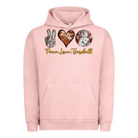 Pigment Salmon peace love baseball Urban Hoodie - RanaPortraitStore