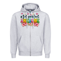 Heather Grey not perfect awesome Zipper Hoodie - JahusDesignShop