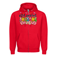 Red not perfect awesome Zipper Hoodie - JahusDesignShop