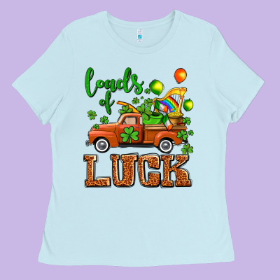 St. Patrick's Day Loads Of Truck Ladies Tee Designed By Oliviacreatesart