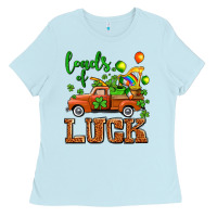 Baby Blue St. Patrick's Day loads of truck Ladies Tee - OliviaCreatesArt