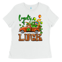 White St. Patrick's Day loads of truck Ladies Tee - OliviaCreatesArt