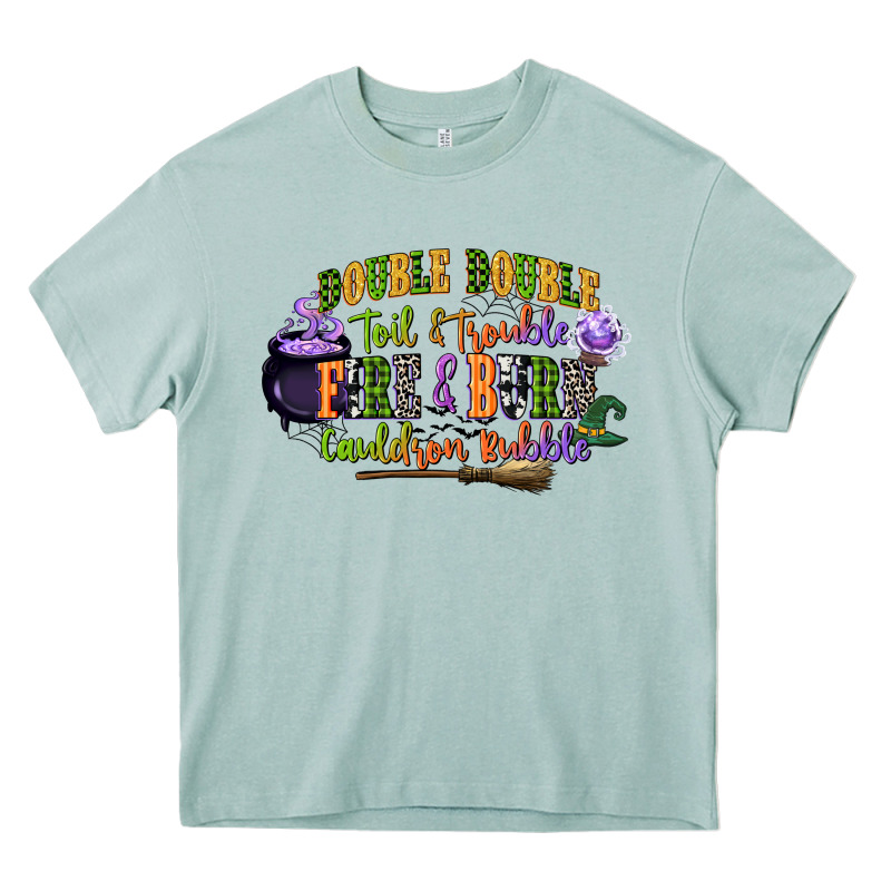 Double Double Toil And Trouble Fire And Burn Cauld Heavy Core Tee by CowGirlArtShop | Teevron