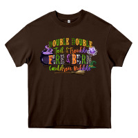 Chocolate Brown double double toil and trouble fire and burn cauld Heavy Core Tee - CowGirlArtShop