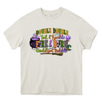 Cream double double toil and trouble fire and burn cauld Heavy Core Tee - CowGirlArtShop
