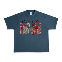 Midnight Navy skeleton all you need is love Urban Heavy Tee - FaDigitalArtStudio