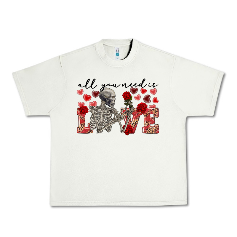 Skeleton All You Need Is Love Urban Heavy Tee by FaDigitalArtStudio | Teevron